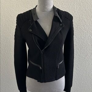100%Wool & Lamb Leather Polo Ralph Lauren’s Black Women's Jacket